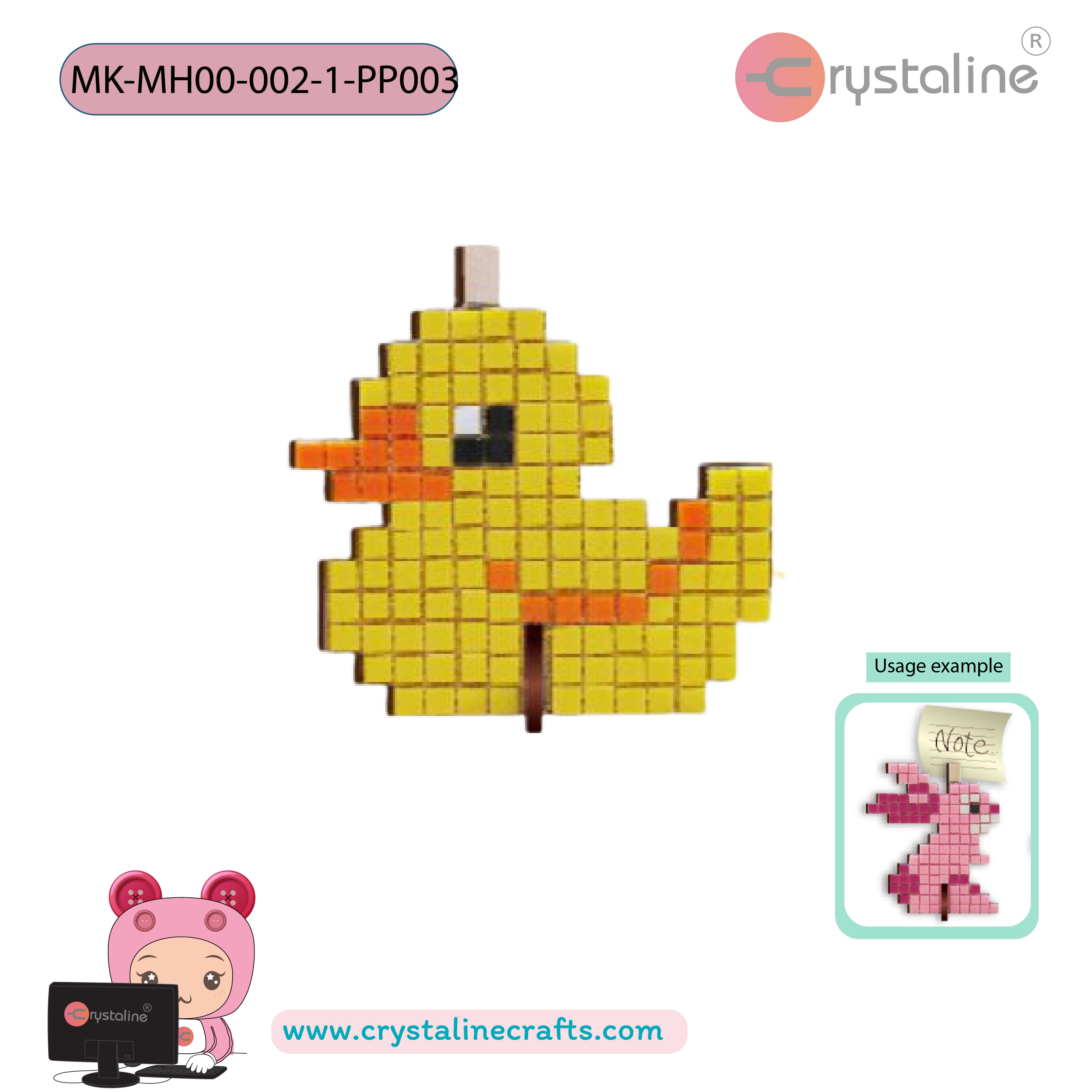 Memo clip holder kit - Duck (size 11.5x9 cm,1pc/pack)