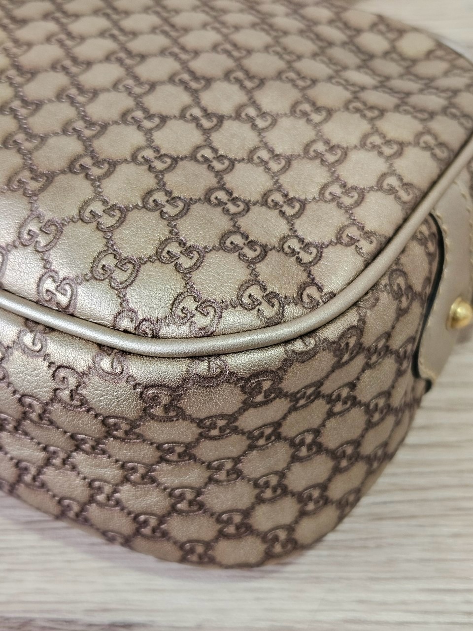 Gucci Guccissima Bamboo Metallic Gold Shoulder bag