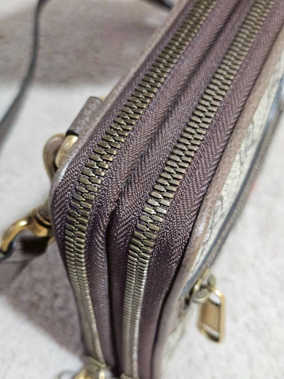 Gucci 575722 Ophidia Shoulder Bag Supreme Beige Brown