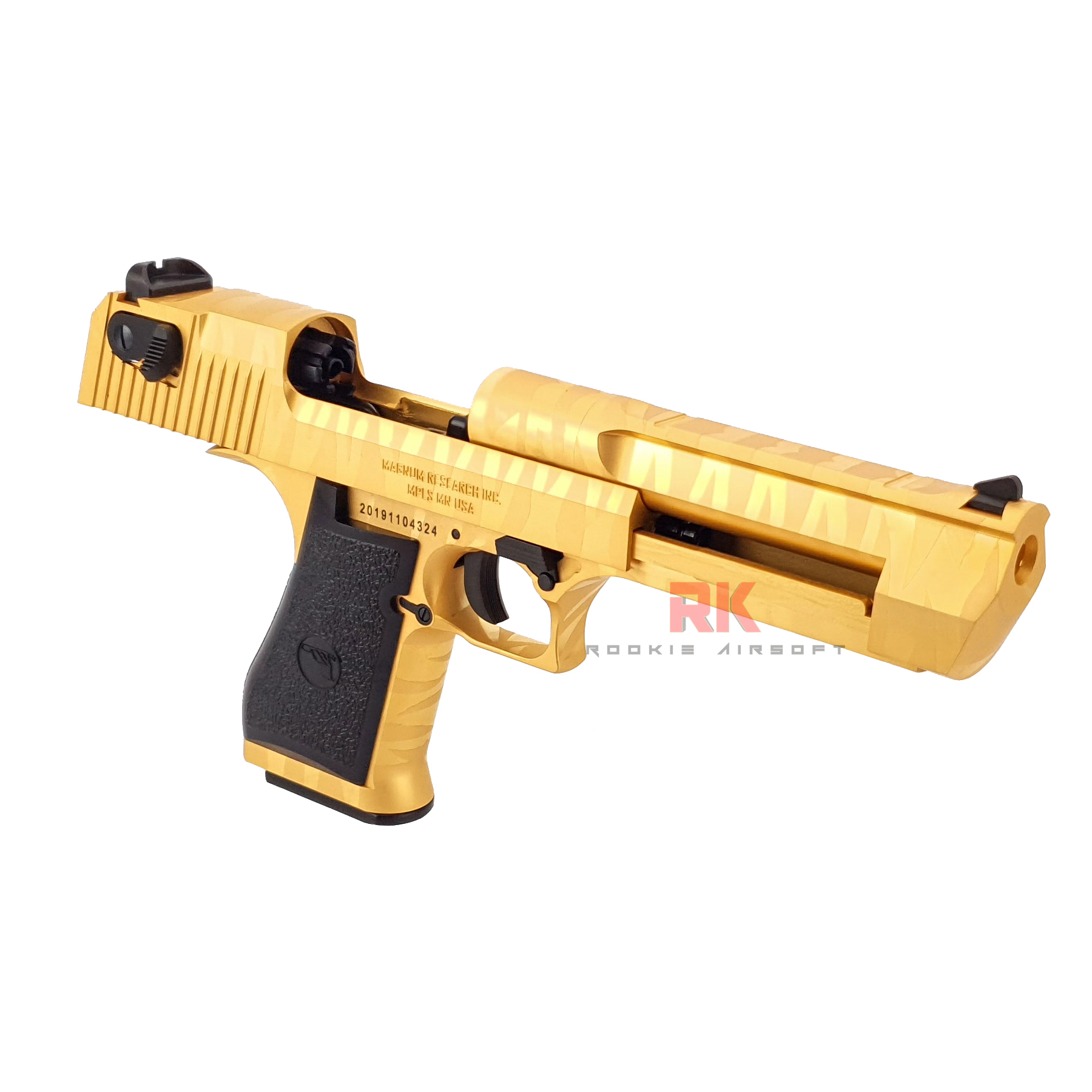 Cybergun (WE) Desert Eagle Tiger Stripe .50AE GBB Pistol - Gold