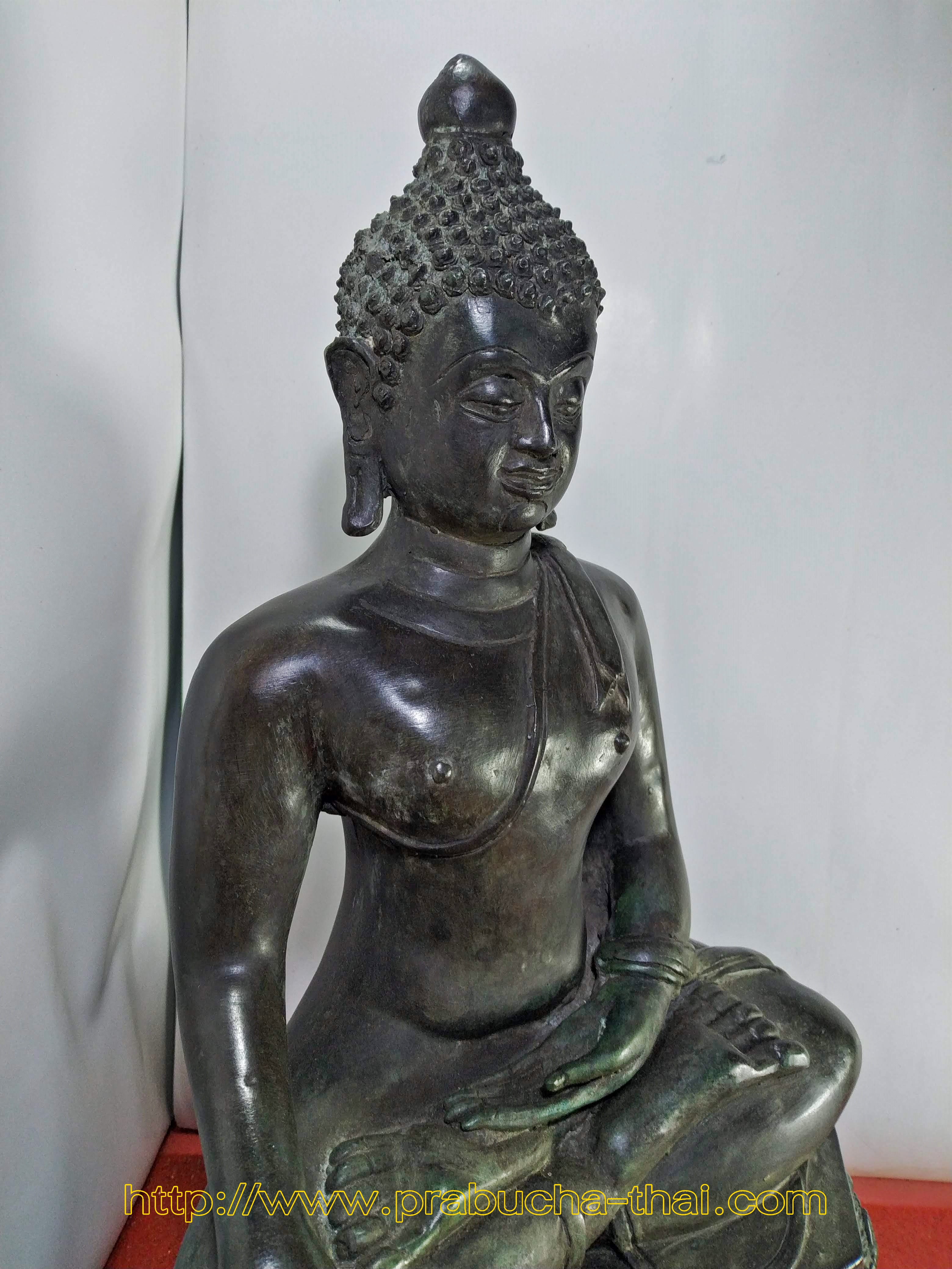 พระเชียงแสน สิงค์1 ฐานเศียรราชสิห์ ราหู หน้าตัก 9 นิ้ว เนื้อโลหะสำริด