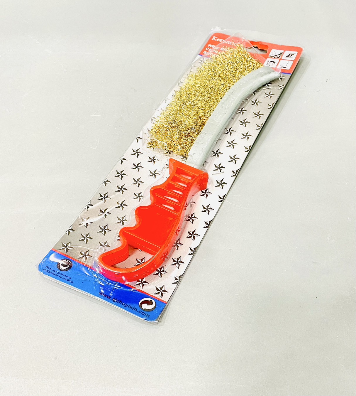 แปรงลวดทองเหลืองด้ามแดง