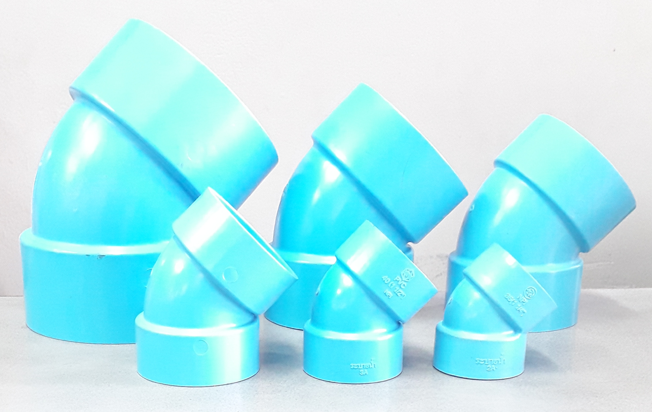 ข้องอ 45 บาง PVC ตราช้าง