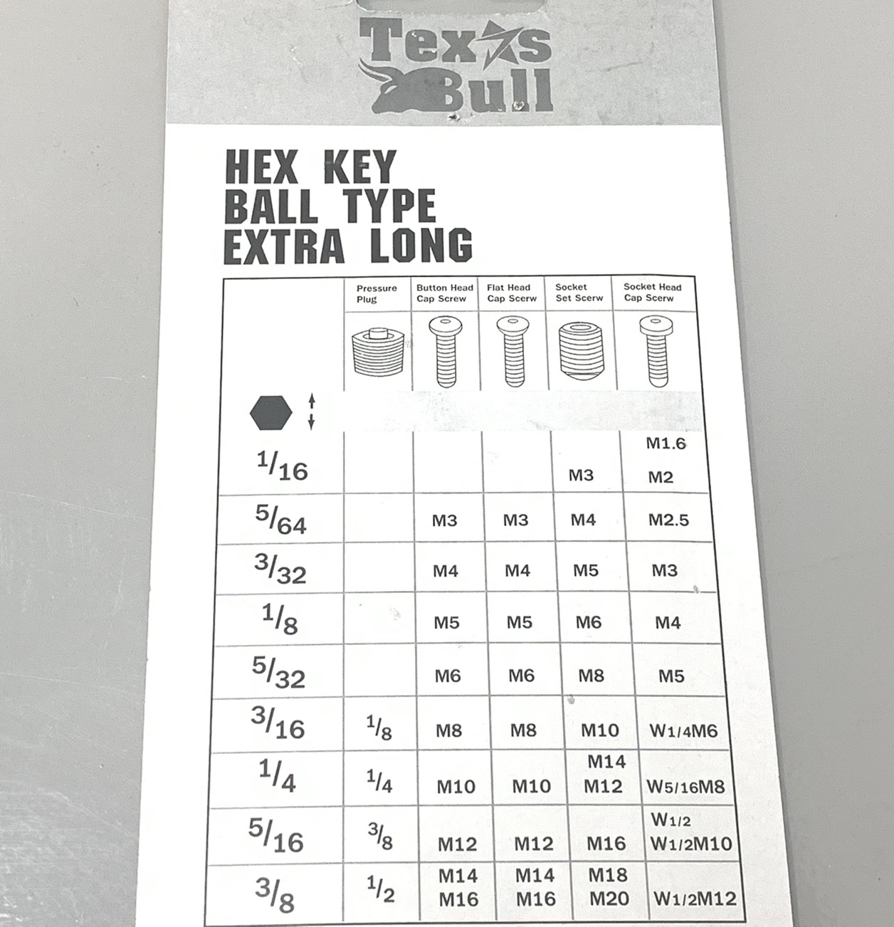 กุญแจหกเหลี่ยม หุน 9 ตัวชุด หัวบอล