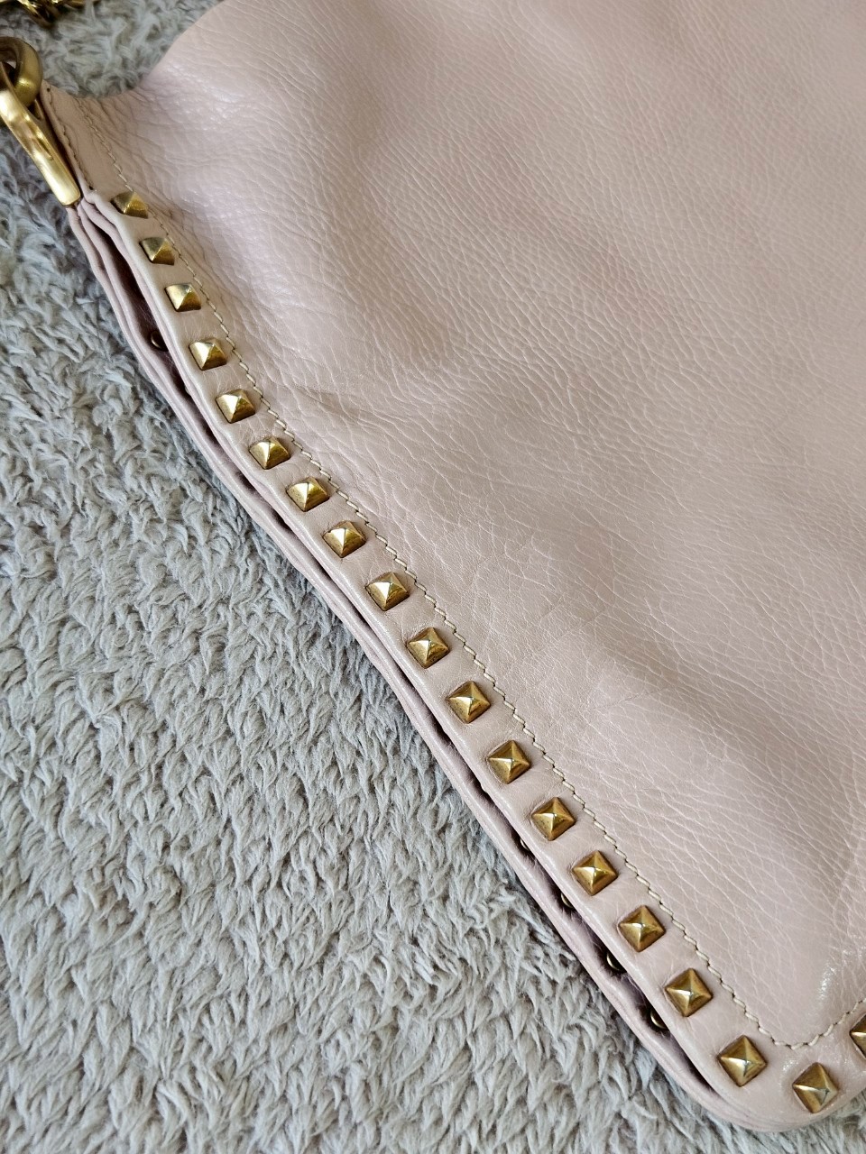 Prada Pink Vitello Metal Studded