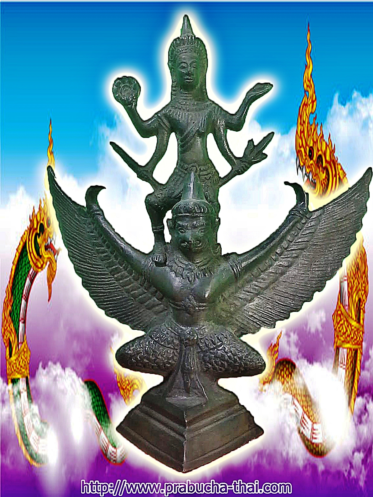 พระนารายณ์ทรงครุฑ เนื้อโลหะสำริด