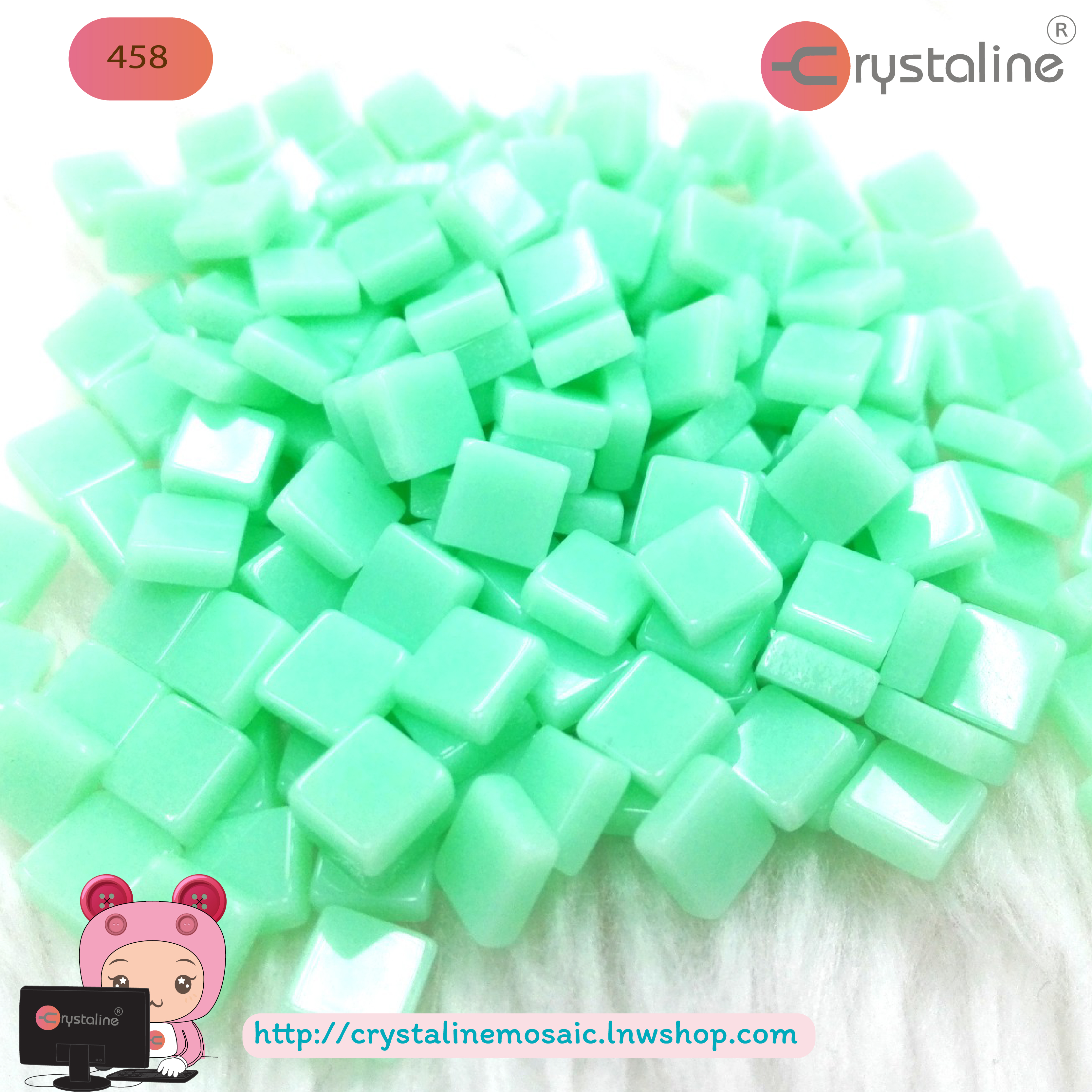 Mosaic opaque - Green ash col. (size 5x5 mm80g/pack)