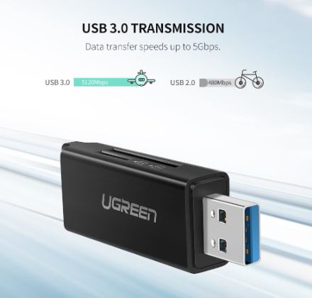UGREEN USB 3.0 to TF+SD Card reader (40752)