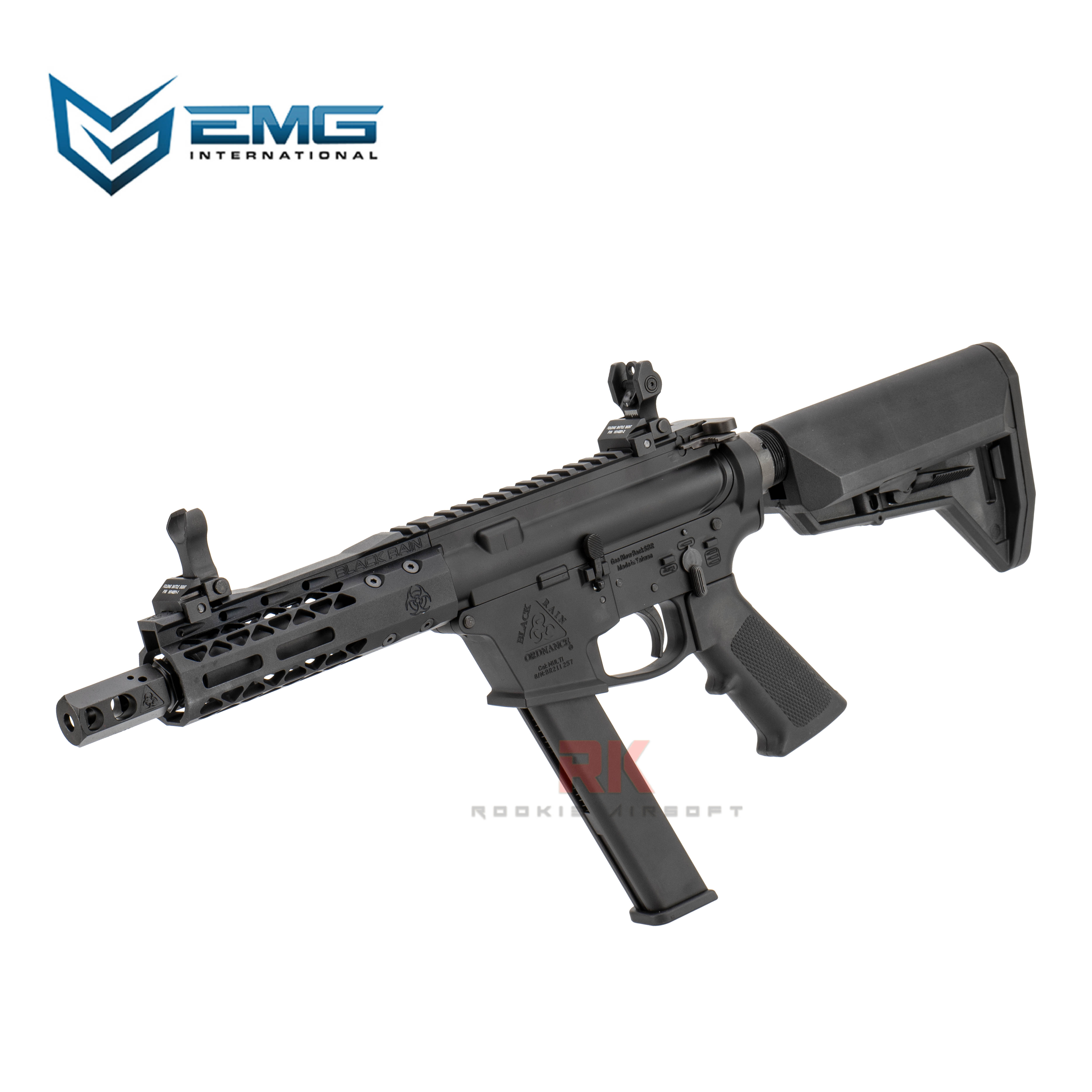 EMG / KA TWS Black Rain Ordnance 9mm SBR GBBR - Black