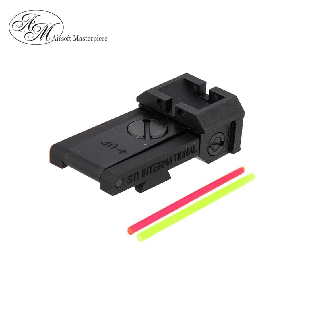 Airsoft Masterpiece Aluminum Fiber Optic Rear Sight (STI) for Marui Hi-CAPA 5.1