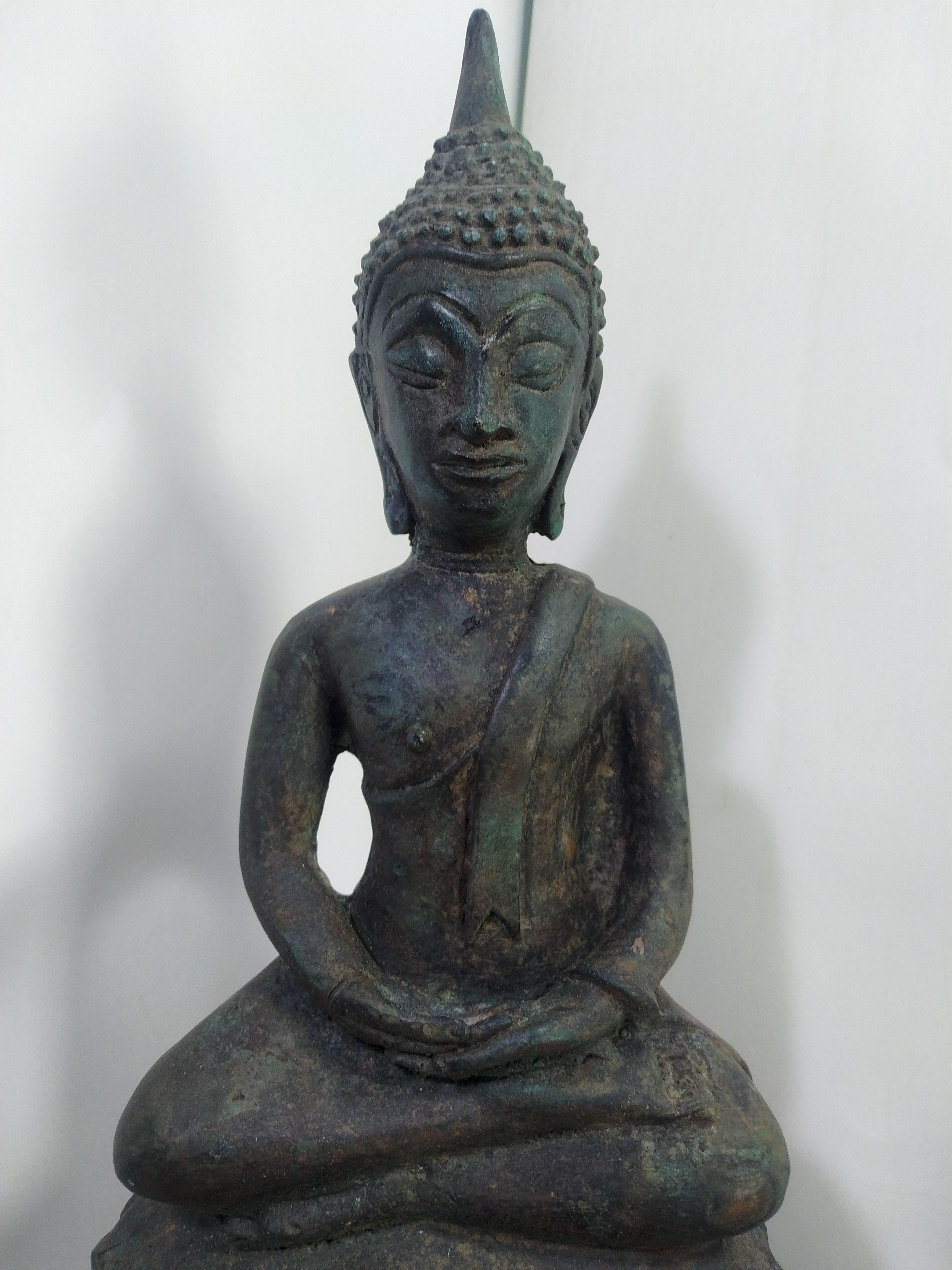 พระเชียงรุ้ง ฐานสูง สูง15 นิ้ว เนื้อสำริด