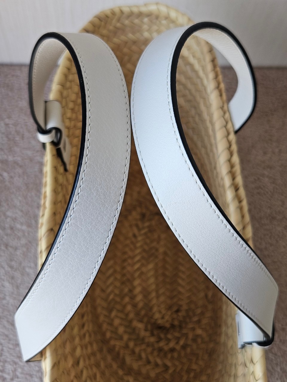 Loewe Basket Bag In Palm Leaf and Calfskin