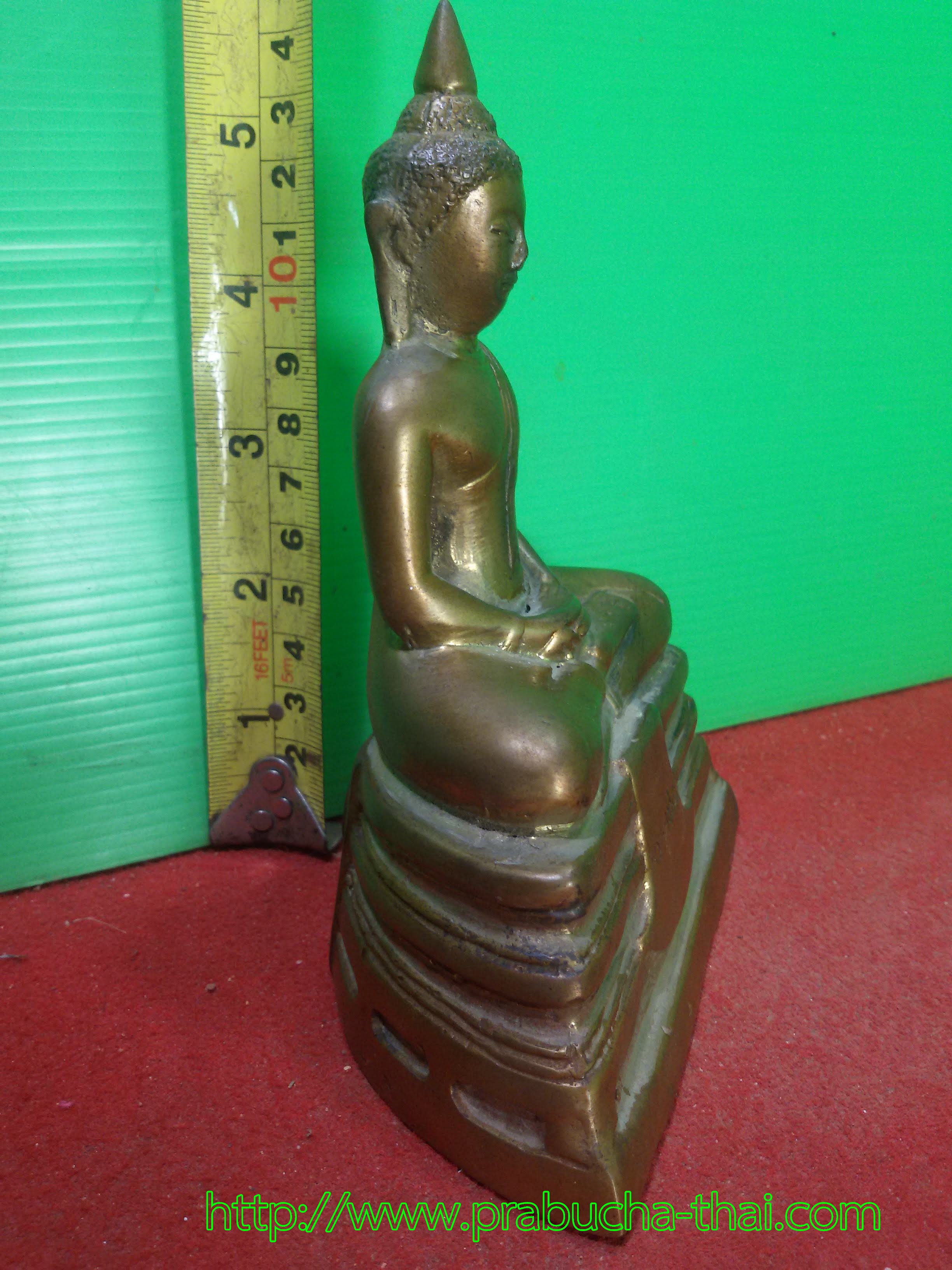 พระพุทธโสธร วัดโสธรวรารามวรวิหาร ฐาน 4 นิ้ว เนื้อสำริดทองเหลือง