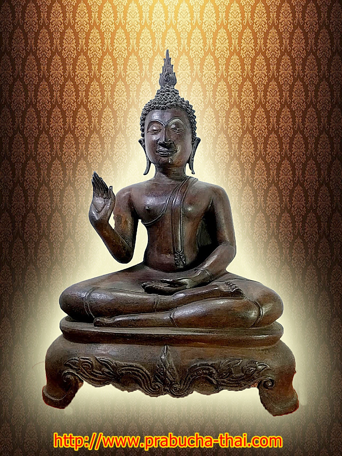 พระสุโขทัย ปางประทานพร ฐานสามขา หน้าตัก 9 นิ้ว