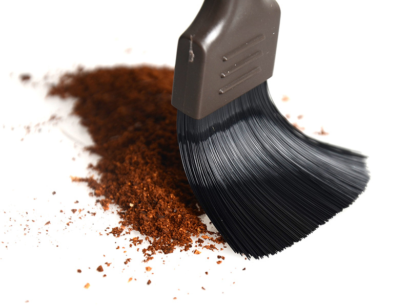 Nylon Espresso Machine Brush Coffee Cleaning Tool with Professional Measuring Scoop (Brown)