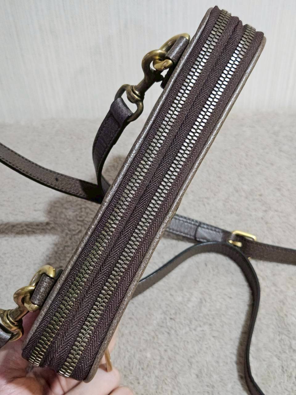 Gucci 575722 Ophidia Shoulder Bag Supreme Beige Brown