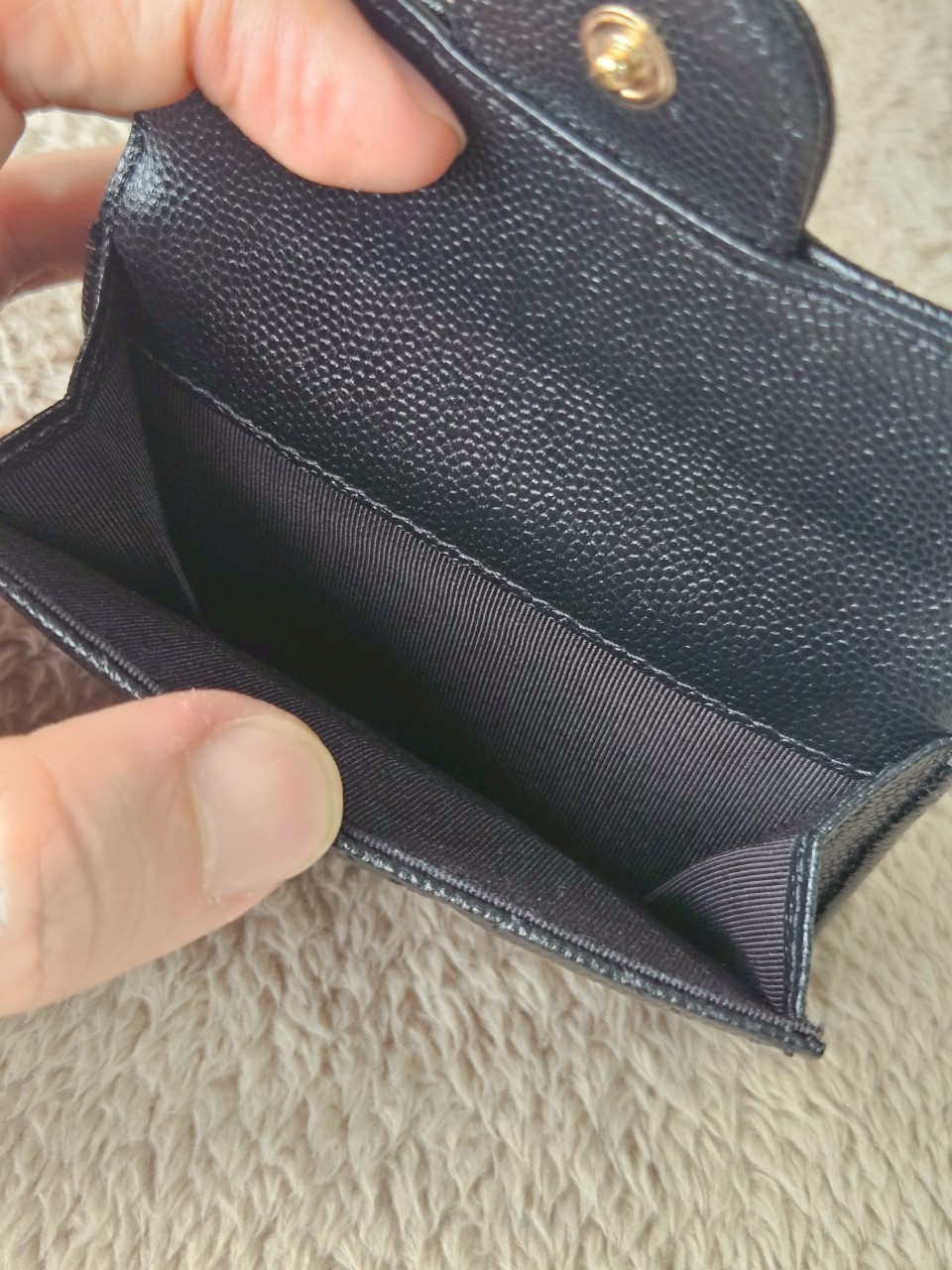 Chanel Trifold Short Black Caviar GHW Wallet