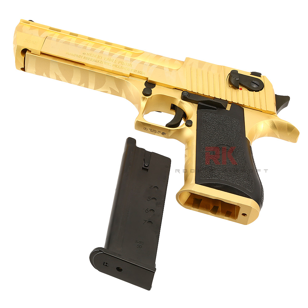 Cybergun (WE) Desert Eagle Tiger Stripe .50AE GBB Pistol - Gold