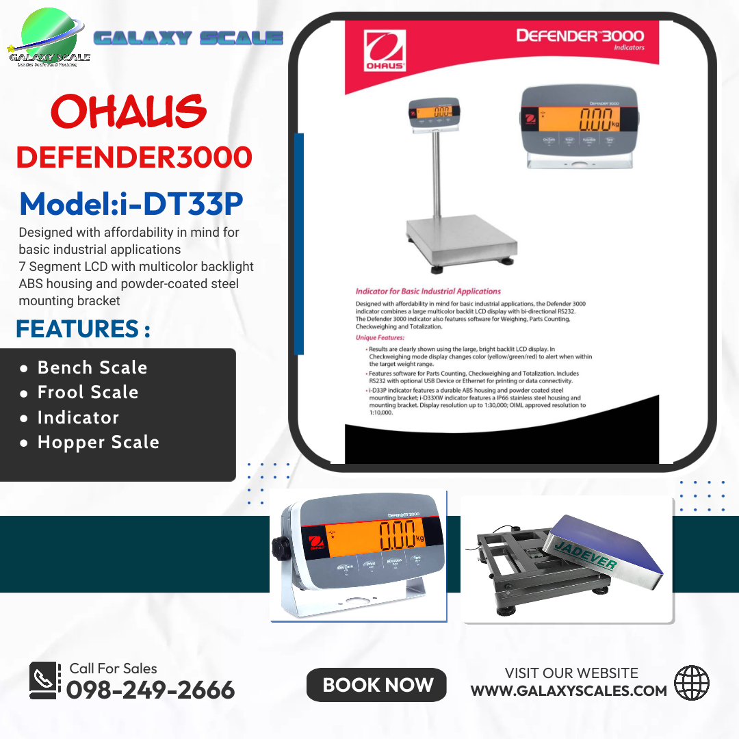 OHAUS เครื่องชั่งตั้งพื้น OHAUS Defender 3000 I-DT33P-4050M