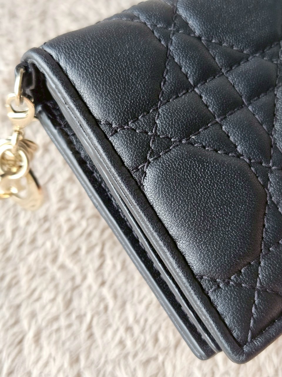 Dior Lady Dior Medium Wallet Lambskin Black