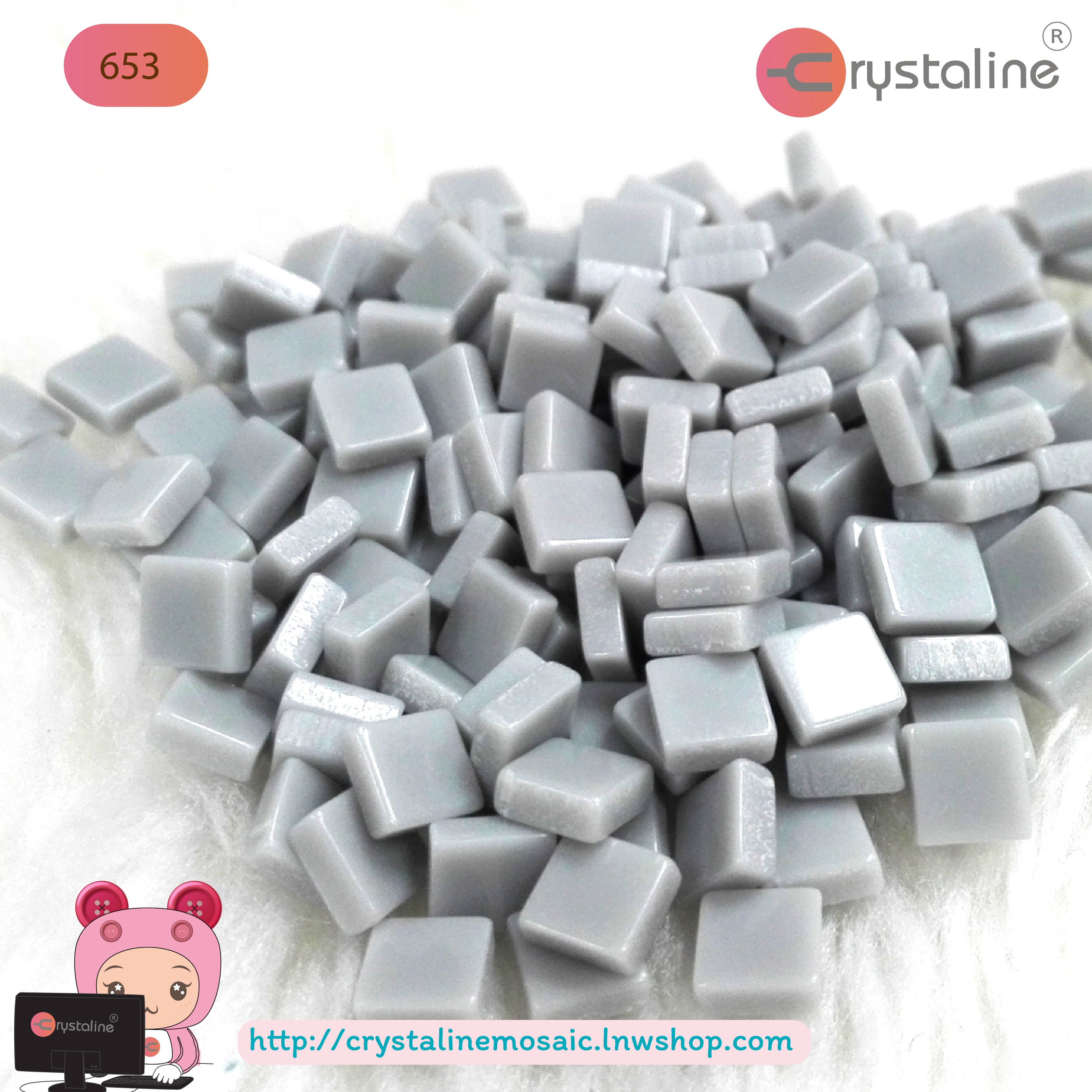 Mosaic opaque - Dapple gray col. (size 5x5 mm80g/pack)