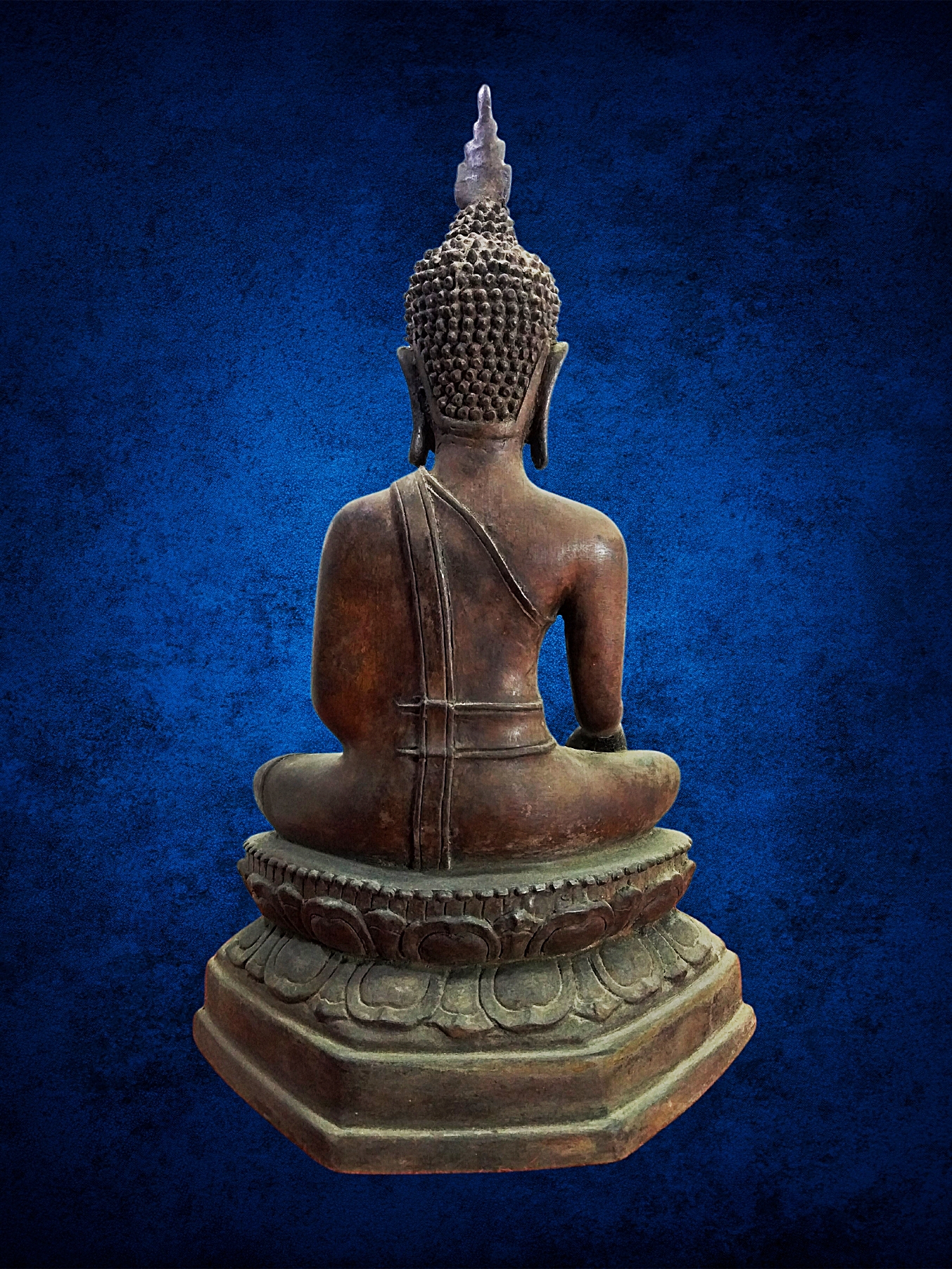 พระอู่ทอง ปางชนะมาร หน้าตัก 5 นิ้ว เนื้โลหะสำริด ฐานบัว