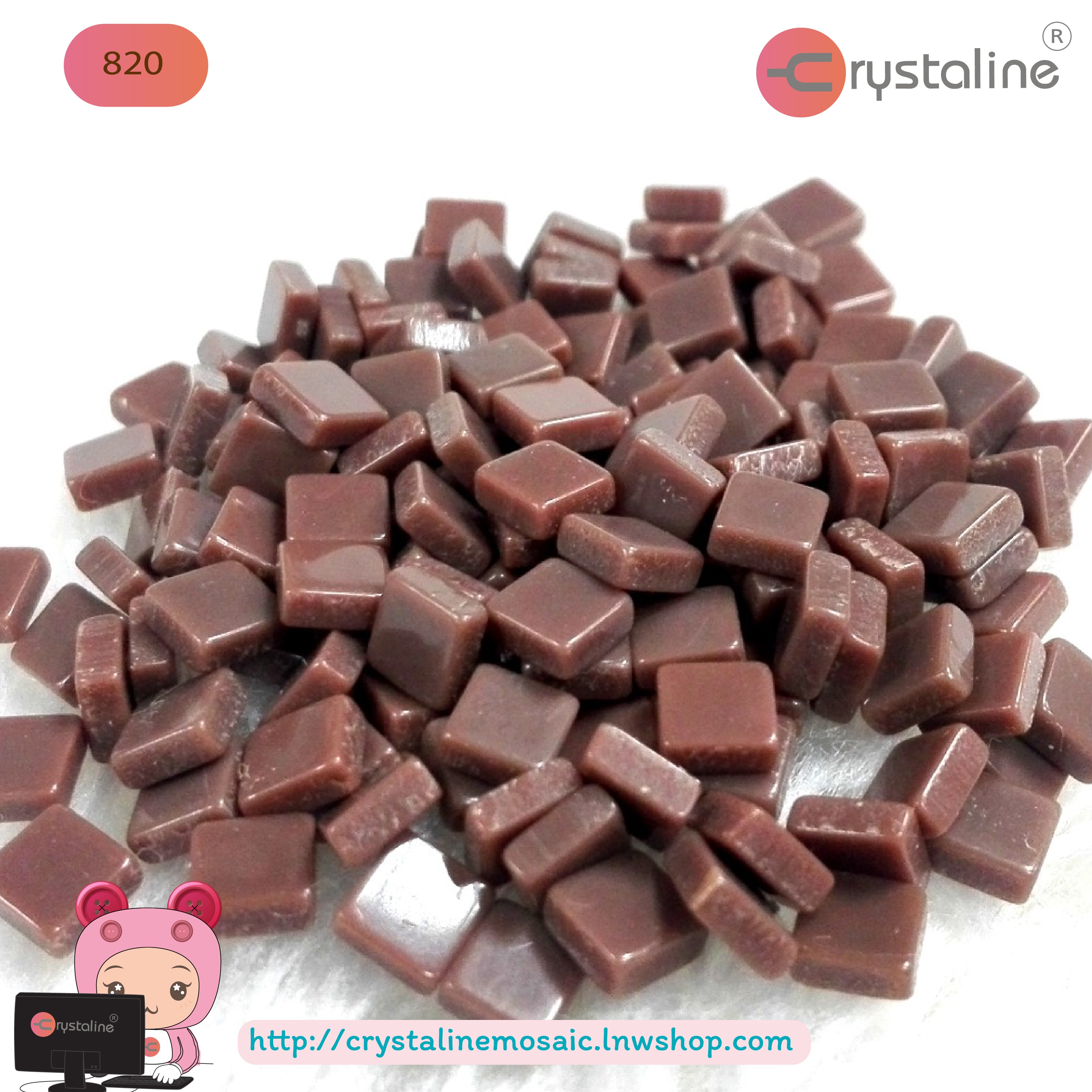 Mosaic opaque - Brown patina col. (size 5x5 mm80g/pack)