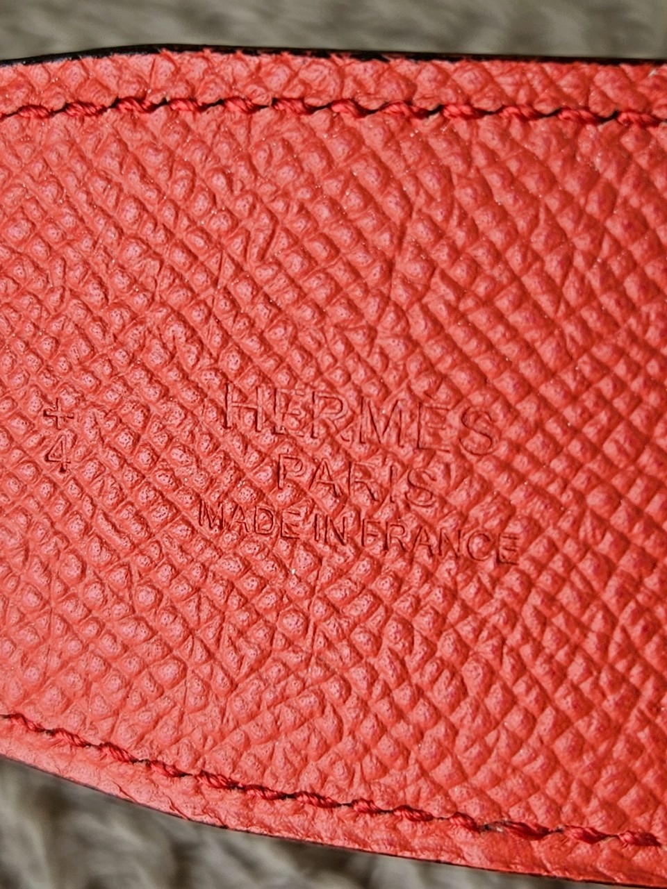 Hermes belt 42mm size85 เอว33-34.5 สายสีแดง/โอรส