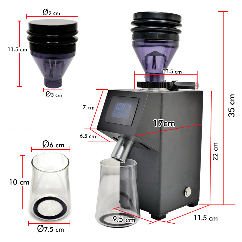 เครื่องบดเอเพรสโซ่ ทัชสกรีน เฟืองบดไทเทเนียม ทรงกรวย