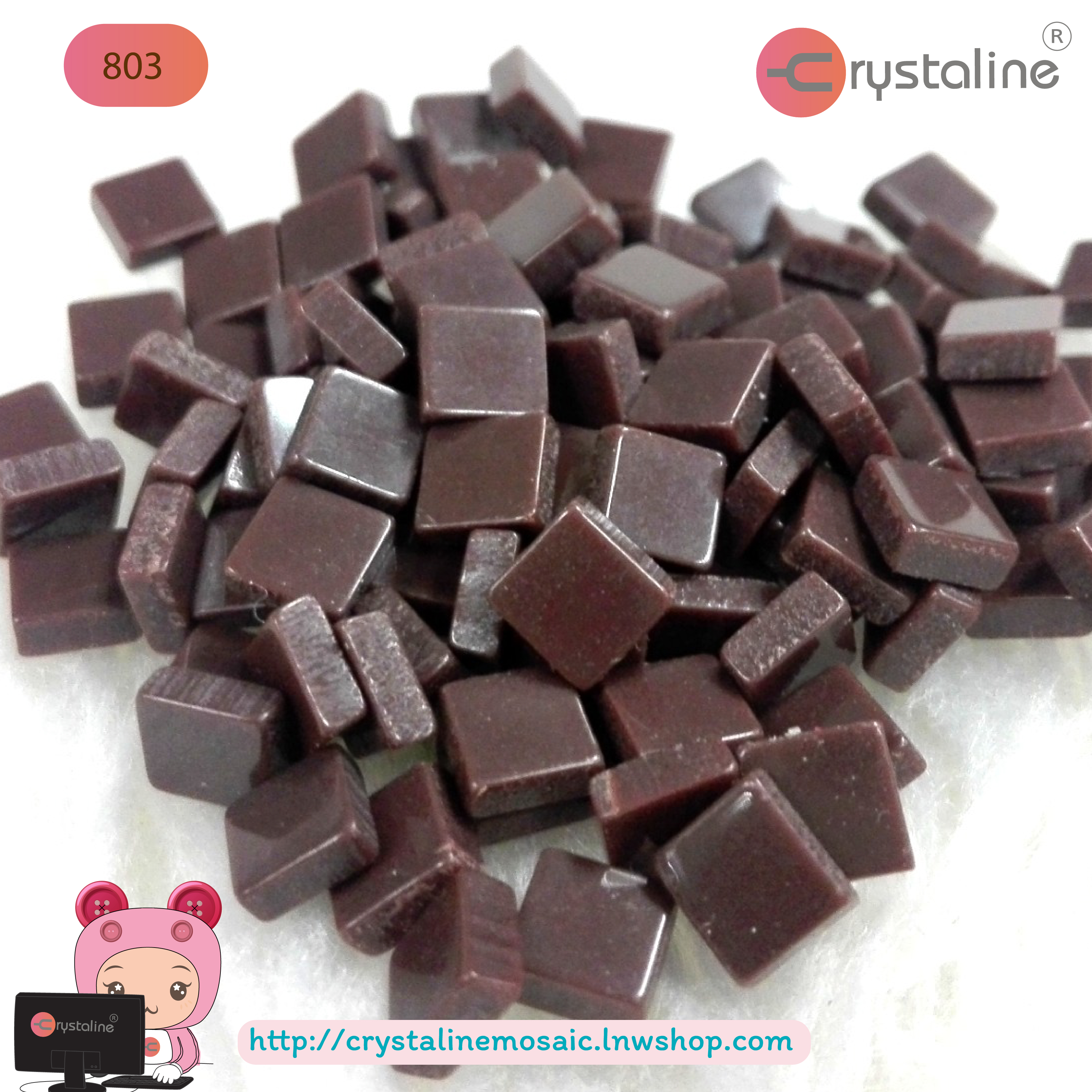 Mosaic opaque - Chestnut col. (size 5x5 mm80g/pack)