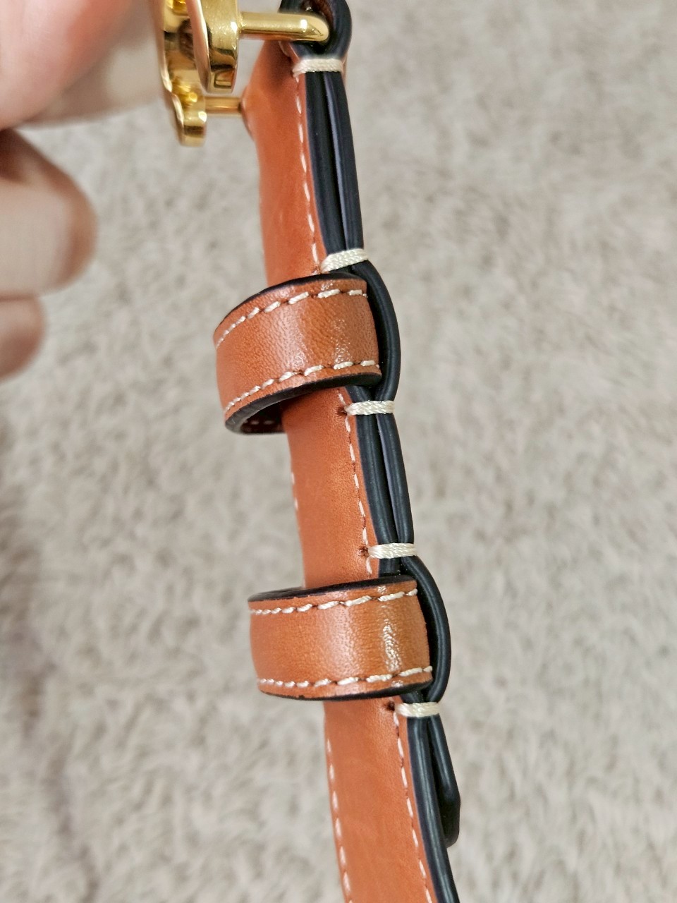 Celine Medium 25MM Triomphe Belt สีน้ำตาล