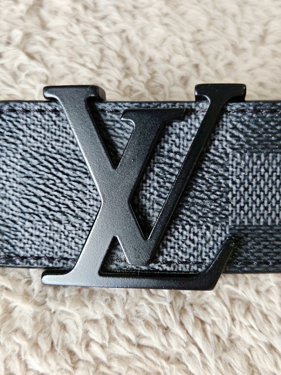 LV M9808 100/40 Initiales Damier Graphite Belt