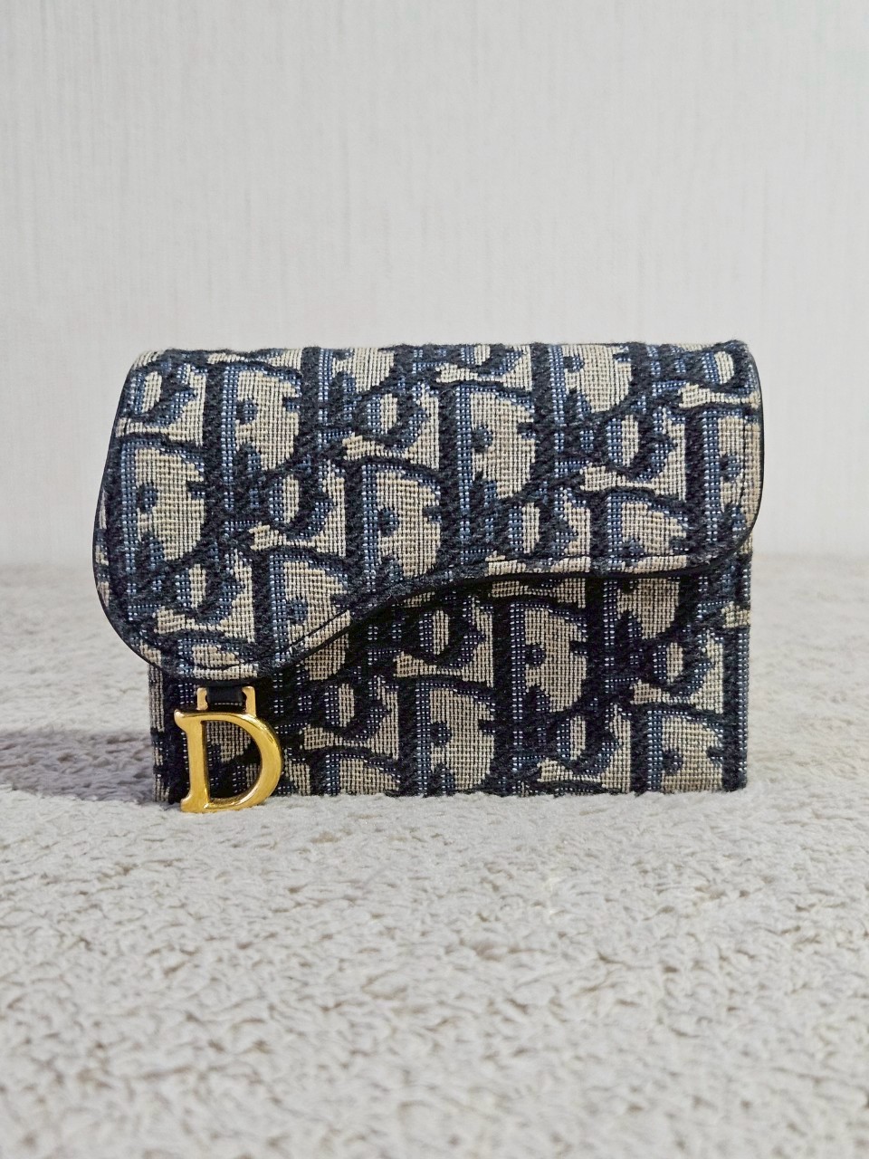 Dior Saddle 5 Gusset Card Holder Blue Dior Oblique Jacquard