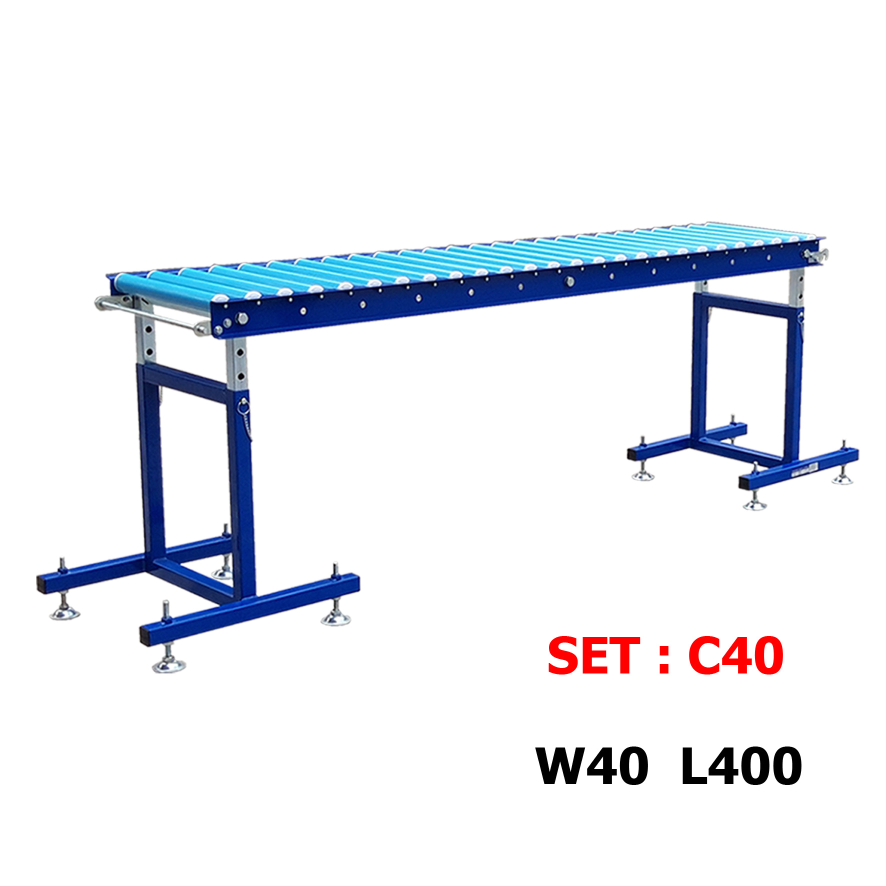 C40 จัดชุด รางลูกกลิ้ง 4M พร้อม ขาตั้ง ( SET C40 L 4M + 2 support ) ( กว้าง 40 ซม , ยาว 4 ม. , สูงปรับได้ 60-100 ซม. )