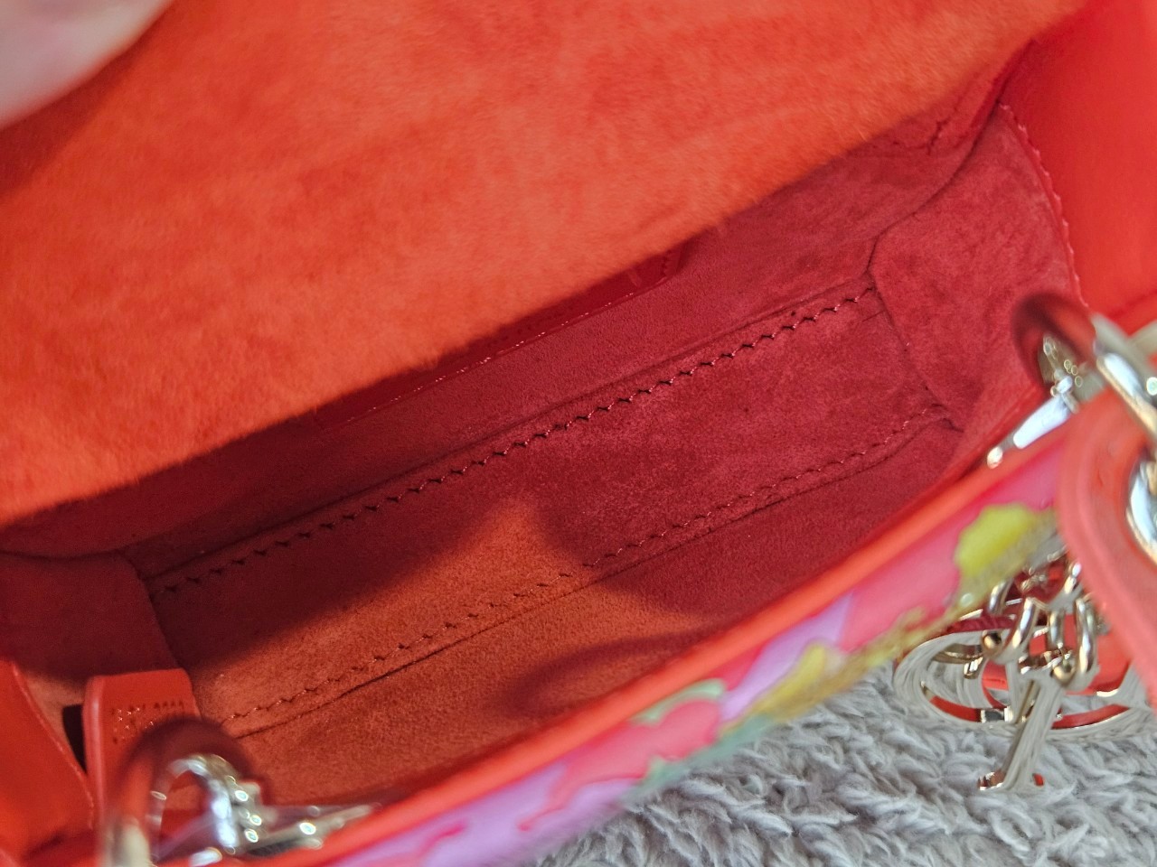 Lady Dior Micro Multicolor - Orange Gold Hardware