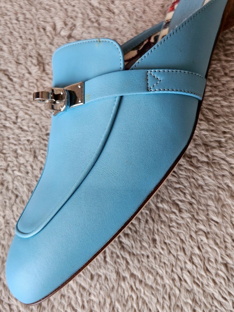 Hermes Oz Mules Blue