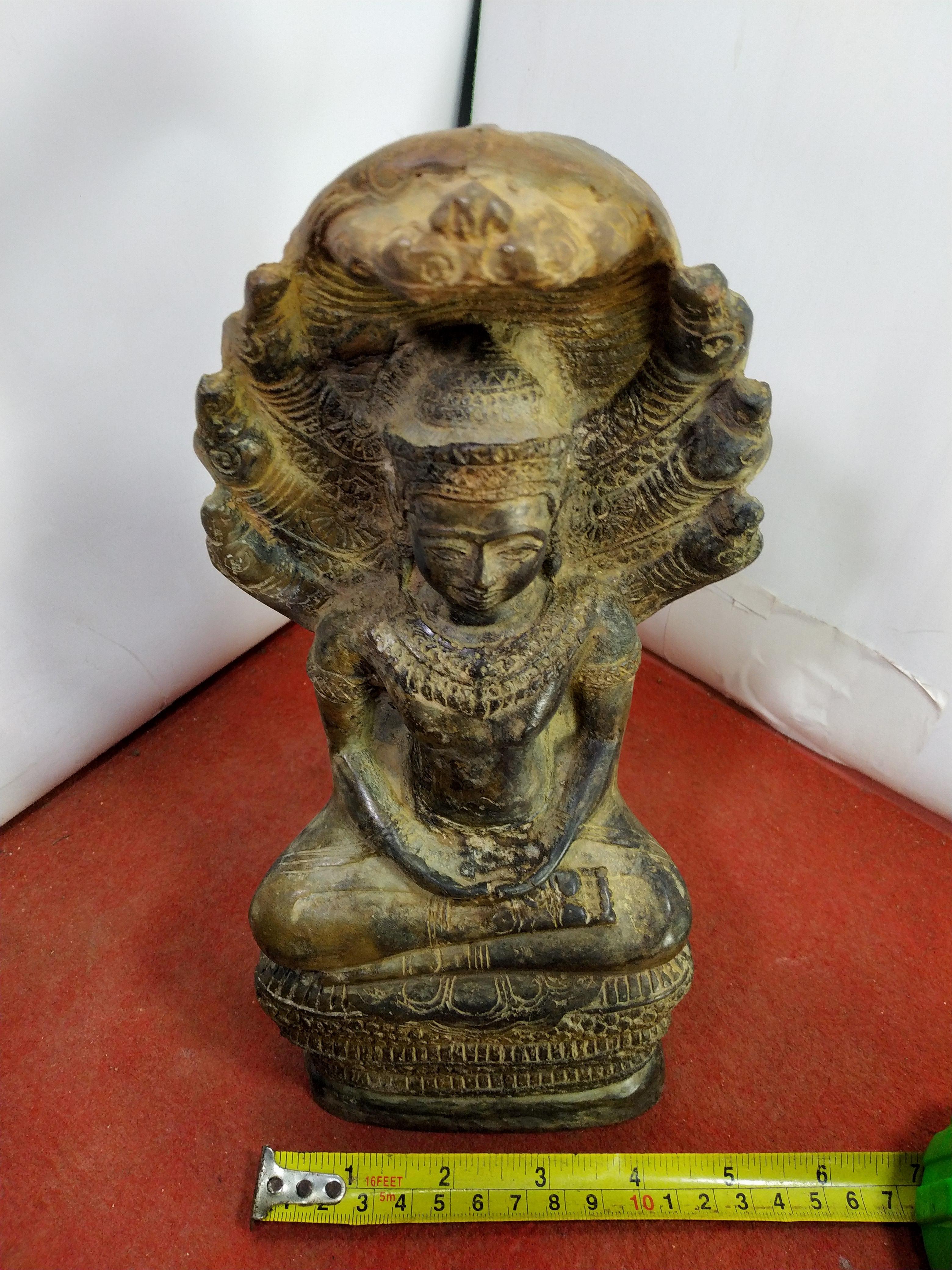 พระนาคปรก ลพบุรี หน้าตัก 5 นิ้ว เนื้อสำริดสภาพเก่า