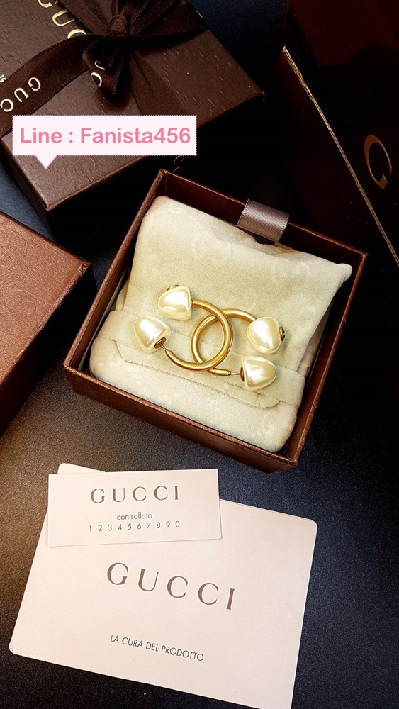 ต่างหูกุชชี่ ต่างหู Gucci มุก Hiend Pearl Gucci Earring