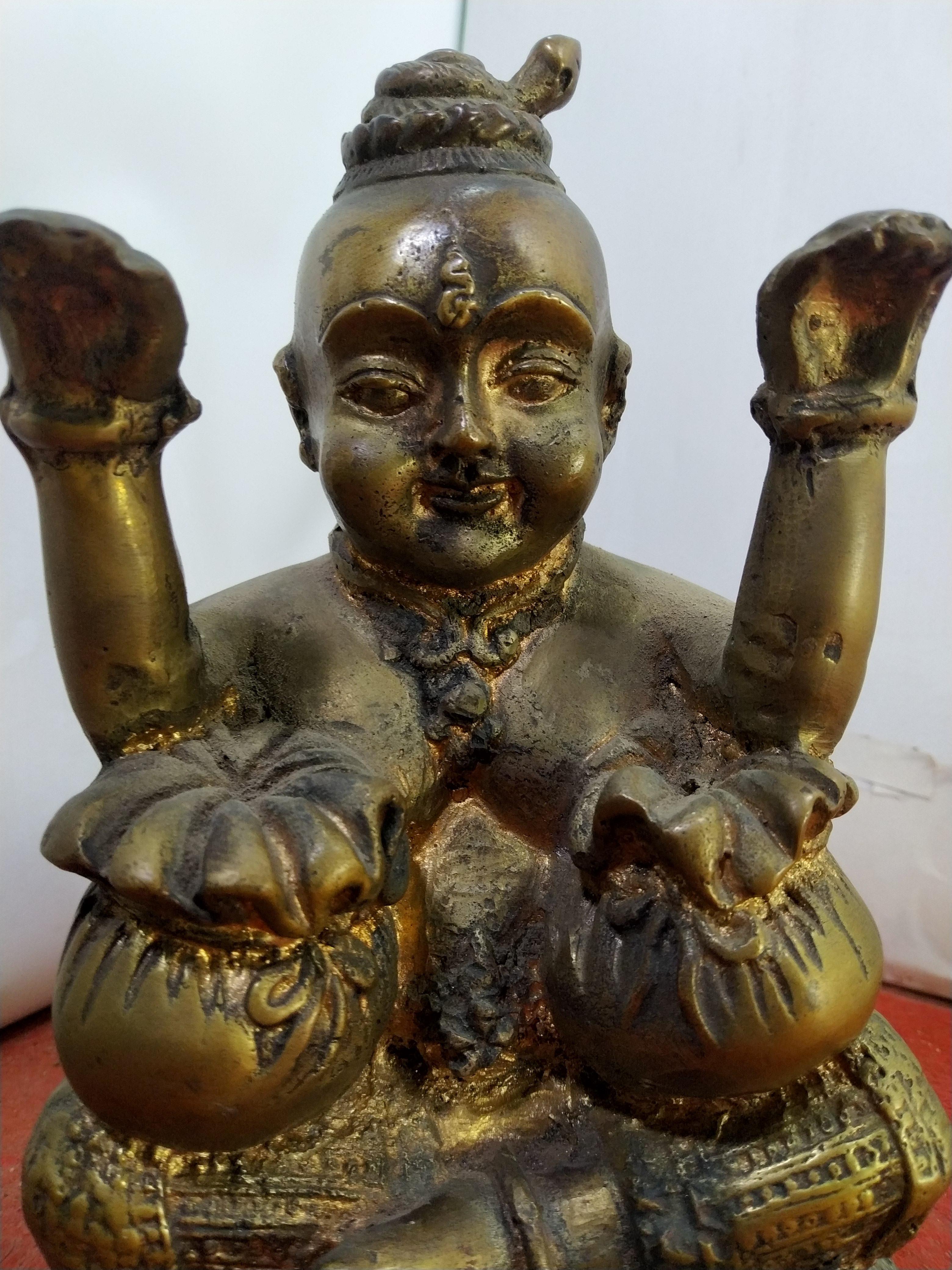 กุมารทองเจ้าสัวเฮง เนื้อโลหะ ฐานขนาด 5 นิ้ว