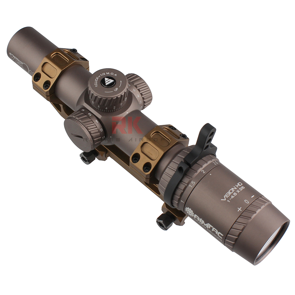 Arrow Optics AIMTAC Vision HD 1-4.5x26mm Rifle Scope (FDE)