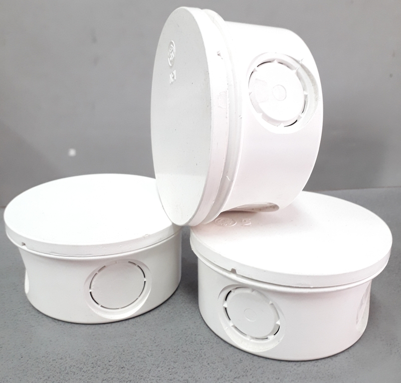 กล่องพักสายกลมสีขาว ตราช้าง