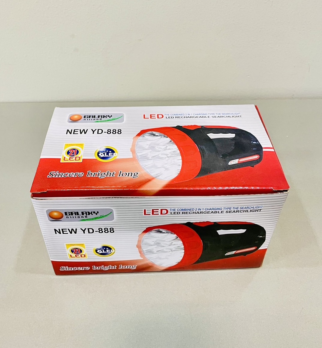 ไฟฉาย LED ใหญ่ 2in1 15+6 ดวง HLX YD-888 แสงขาว ชาร์จแบตได้