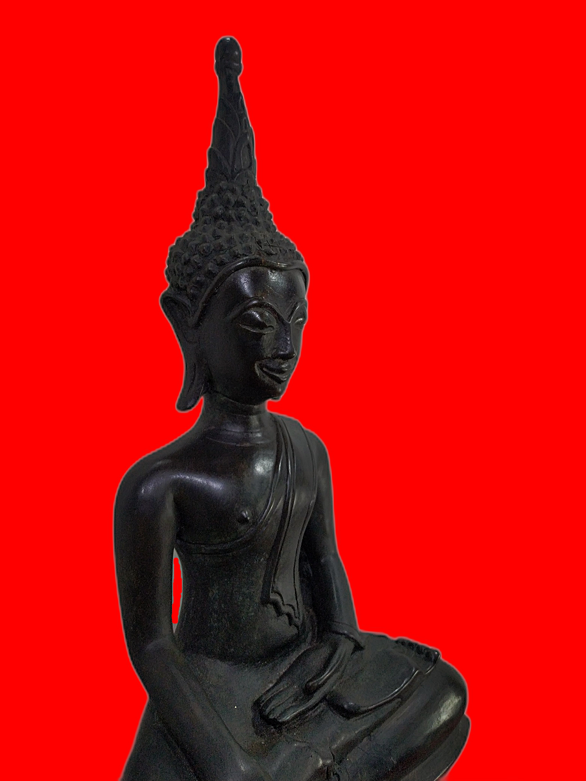 พระเชียงรุ้ง ล้านนา ฐานสูง หน้าตัก 9 นิ้ว เนื้อโลหะสำริด