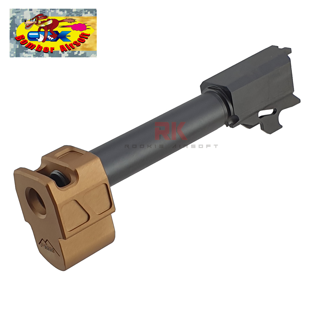 Bomber PMM Style CNC Steel Outer Barrel with Aluminum Compensator Set for SIG AIR M18 (FDE)