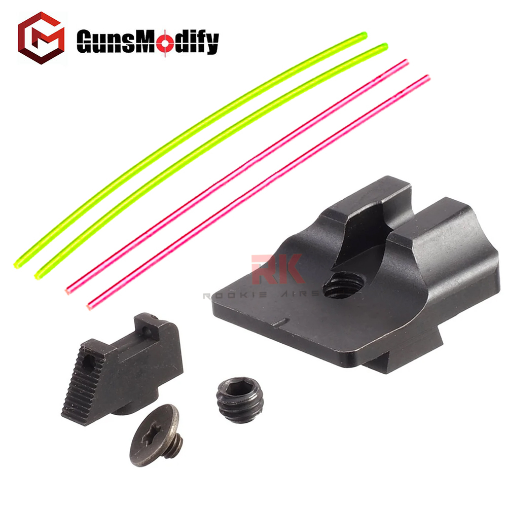 GunsModify W Style Steel CNC Fiber Optic Sight Set For UMAREX G-Series
