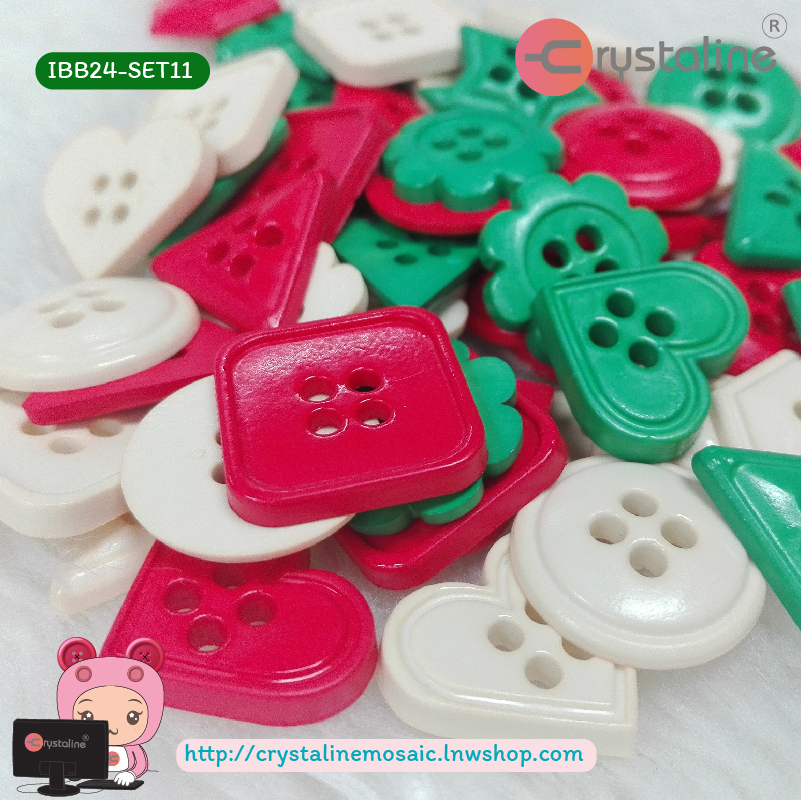 Geometry button - Christmas col. (40g/pack)