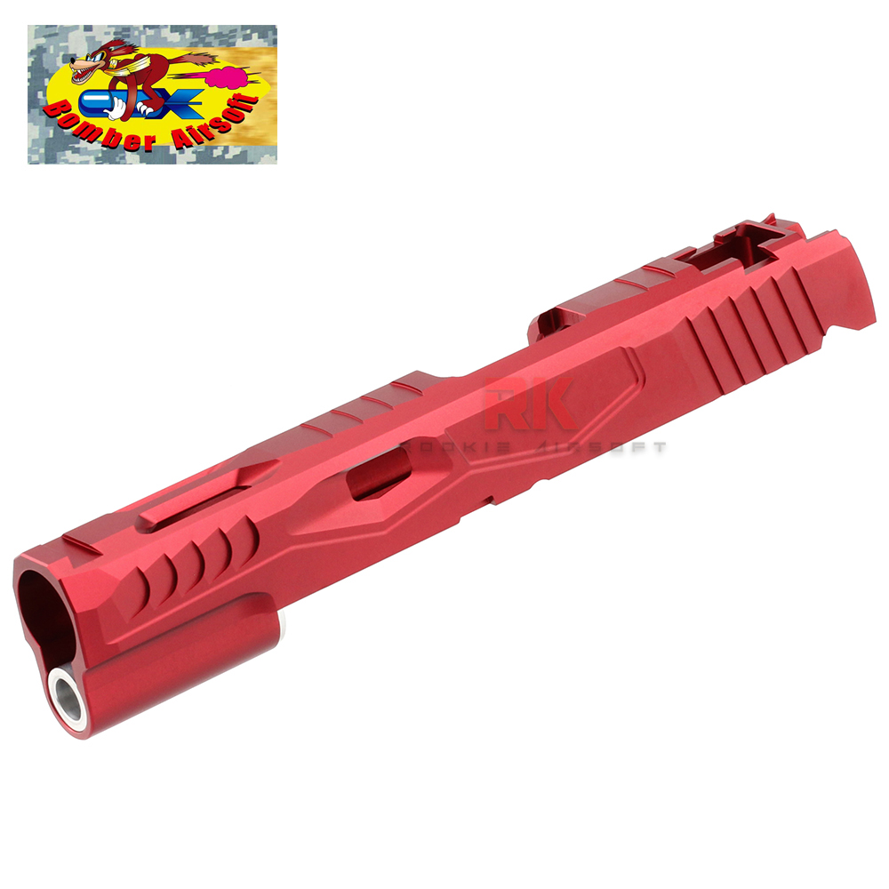 Bomber KI Aluminum Standard Slide for Marui Hi-CAPA 5.1 / 1911 - Red