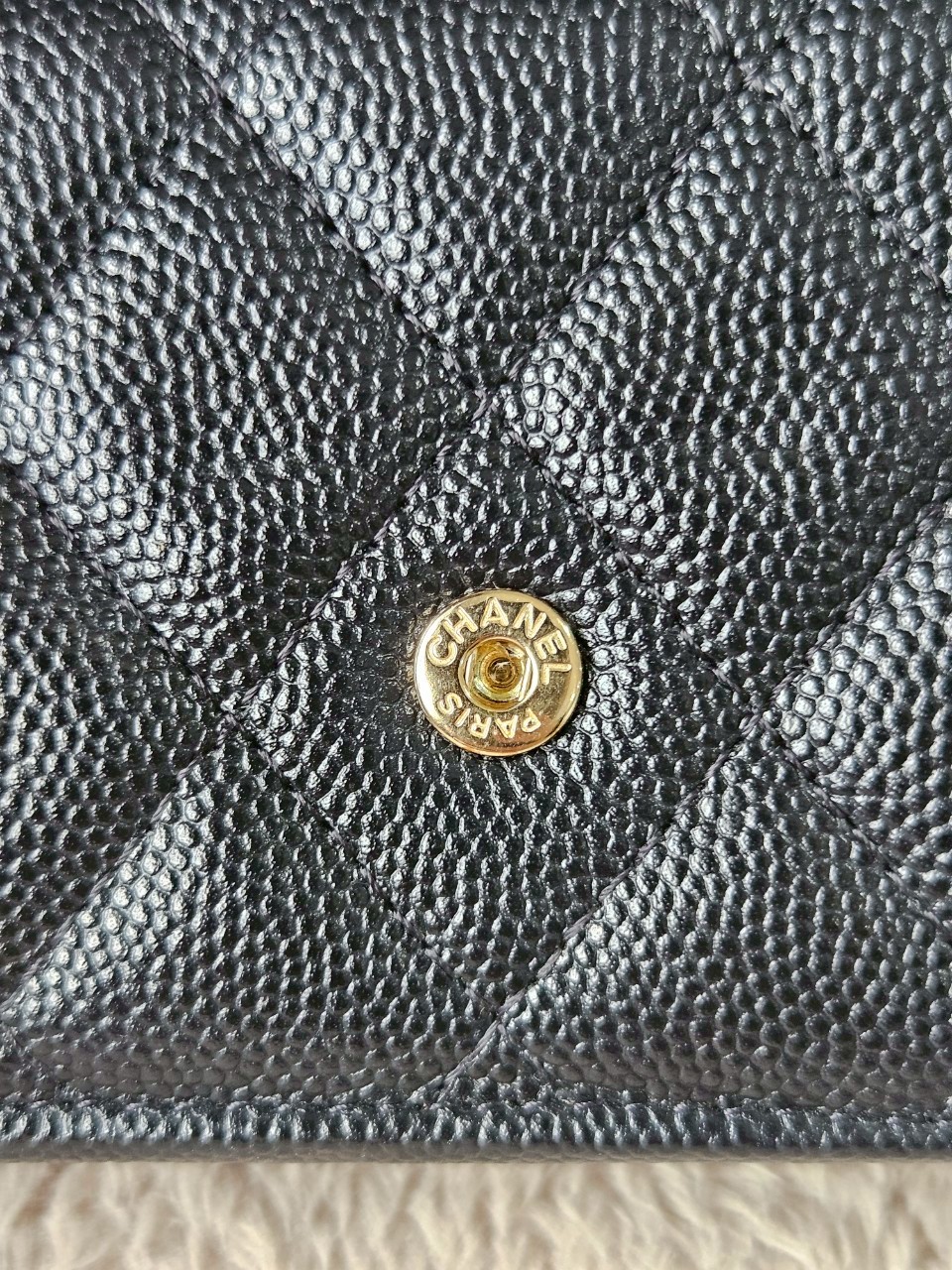 Chanel Trifold Short Black Caviar GHW Wallet