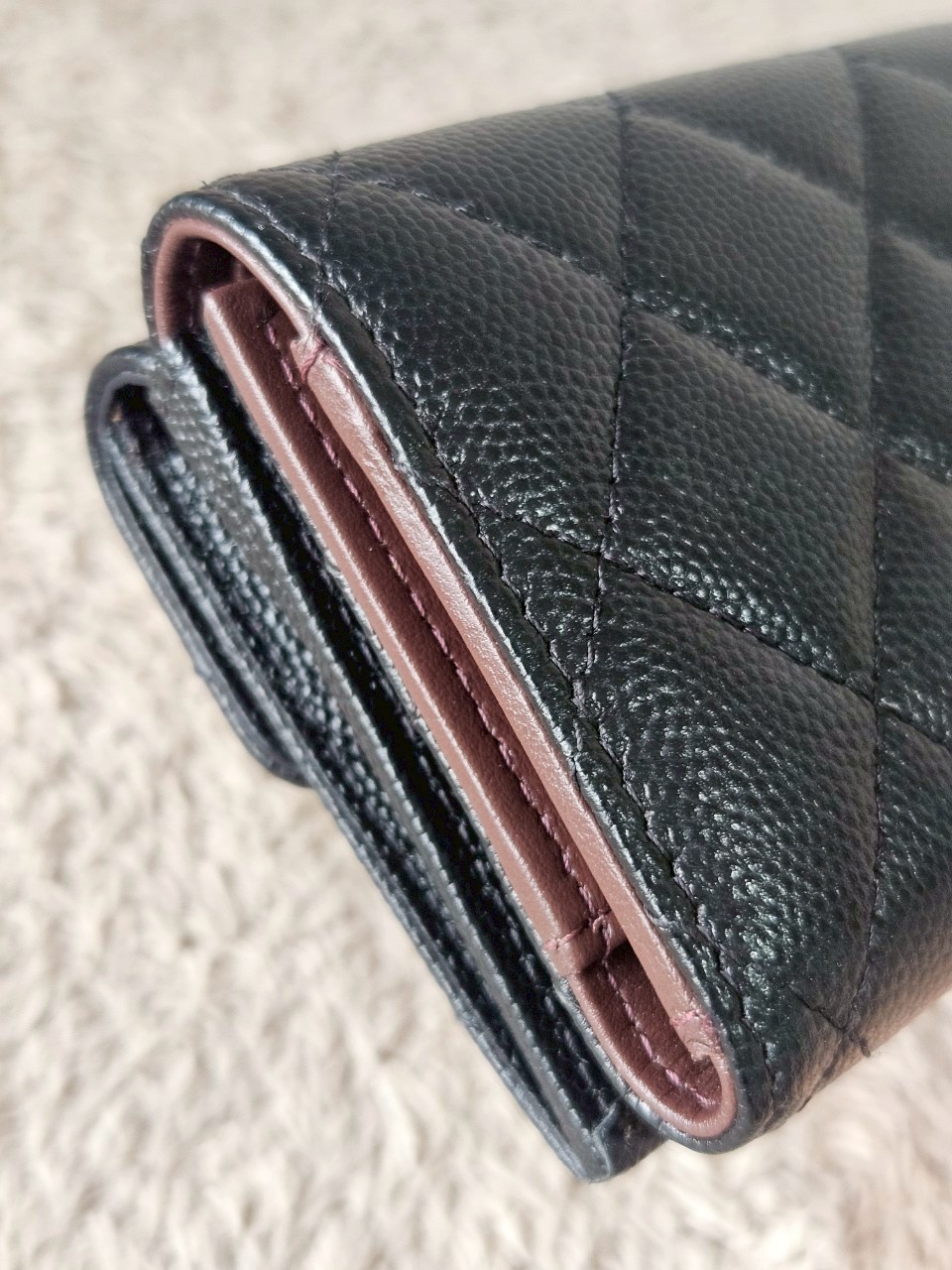 Chanel Trifold Short Black Caviar GHW Wallet
