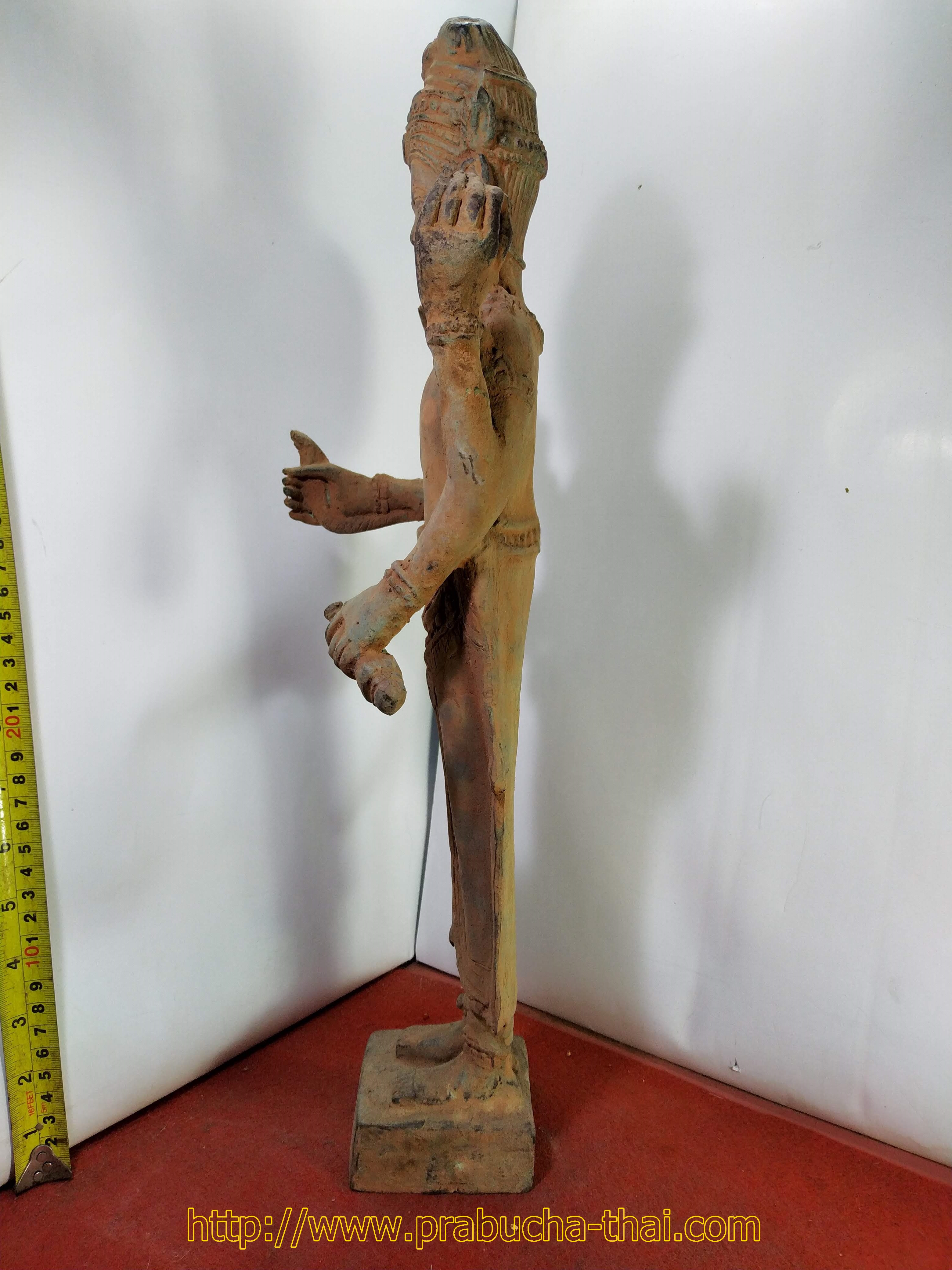 พระนางอุมา แปลงสี่กร สูง 19 นิ้ว เนื้อโลหะสำริดสภาพเก่า